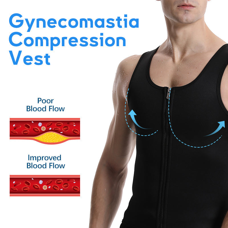  lunhaifi Manson Gynecomastia Compress Zipper Vest, Men